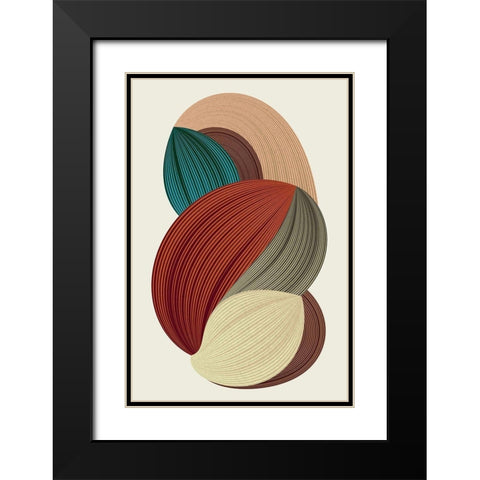 Fibers 2 Black Modern Wood Framed Art Print with Double Matting by Design Fabrikken