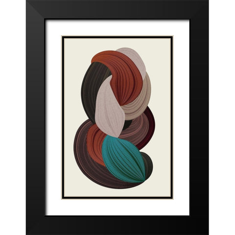Fibers 3 Black Modern Wood Framed Art Print with Double Matting by Design Fabrikken