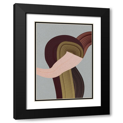Fibers 4 Black Modern Wood Framed Art Print with Double Matting by Design Fabrikken