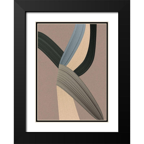 Fibers 5 Black Modern Wood Framed Art Print with Double Matting by Design Fabrikken