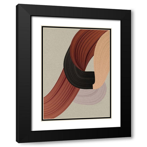 Fibers 6 Black Modern Wood Framed Art Print with Double Matting by Design Fabrikken