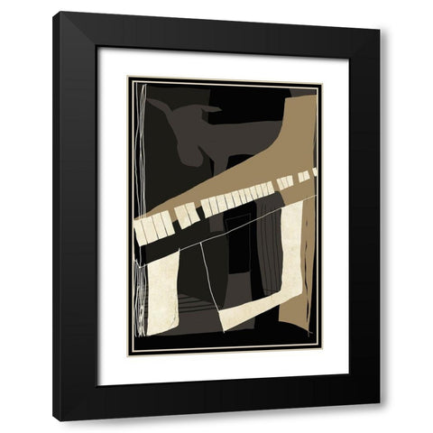 Goat Plays The Piano Black Modern Wood Framed Art Print with Double Matting by Design Fabrikken
