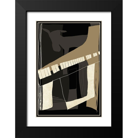 Goat Plays The Piano Black Modern Wood Framed Art Print with Double Matting by Design Fabrikken