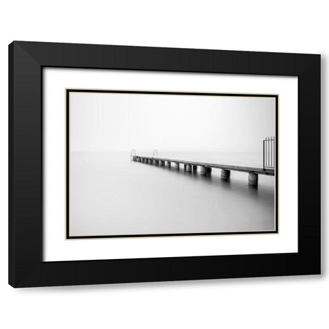 Nowhere Black Modern Wood Framed Art Print with Double Matting by Design Fabrikken