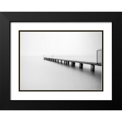 Nowhere Black Modern Wood Framed Art Print with Double Matting by Design Fabrikken