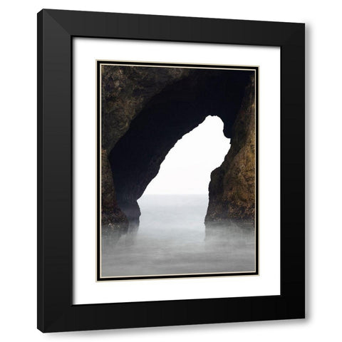 Ocean Rock Black Modern Wood Framed Art Print with Double Matting by Design Fabrikken