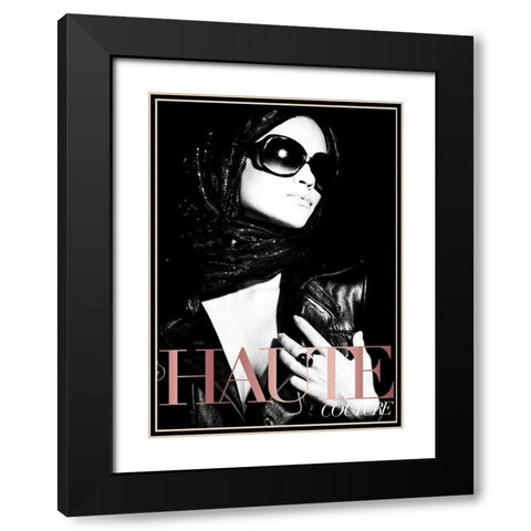 Couture 1 Black Modern Wood Framed Art Print with Double Matting by Design Fabrikken