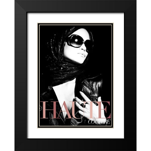 Couture 1 Black Modern Wood Framed Art Print with Double Matting by Design Fabrikken