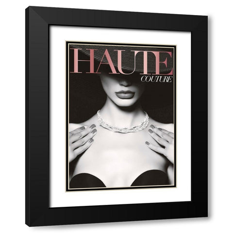 Couture 2 Black Modern Wood Framed Art Print with Double Matting by Design Fabrikken