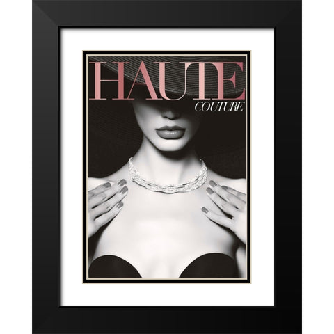 Couture 2 Black Modern Wood Framed Art Print with Double Matting by Design Fabrikken