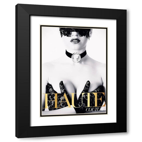 Couture 4 Black Modern Wood Framed Art Print with Double Matting by Design Fabrikken