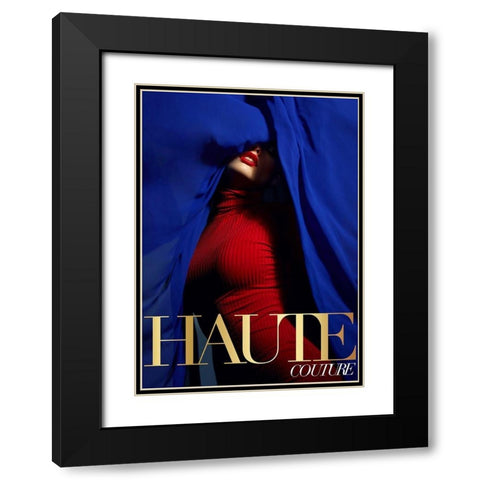 Couture 5 Black Modern Wood Framed Art Print with Double Matting by Design Fabrikken