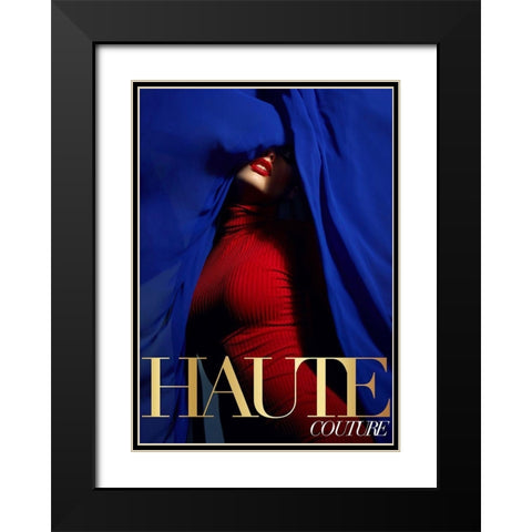 Couture 5 Black Modern Wood Framed Art Print with Double Matting by Design Fabrikken