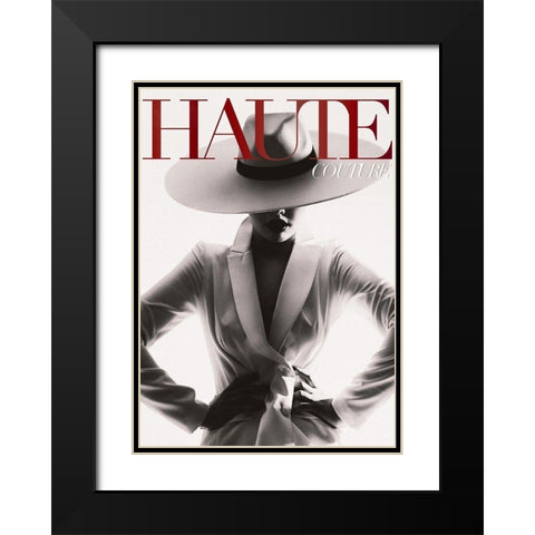 Couture 6 Black Modern Wood Framed Art Print with Double Matting by Design Fabrikken