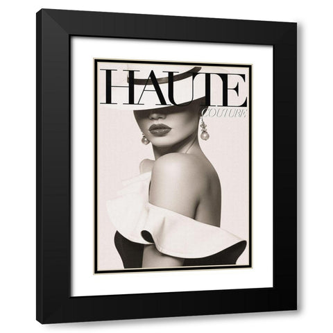 Couture 7 Black Modern Wood Framed Art Print with Double Matting by Design Fabrikken