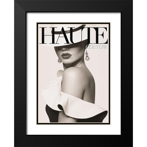 Couture 7 Black Modern Wood Framed Art Print with Double Matting by Design Fabrikken