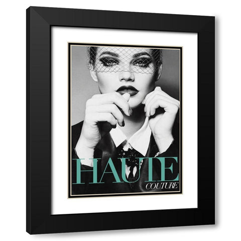 Couture 9 Black Modern Wood Framed Art Print with Double Matting by Design Fabrikken