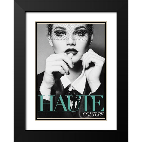 Couture 9 Black Modern Wood Framed Art Print with Double Matting by Design Fabrikken