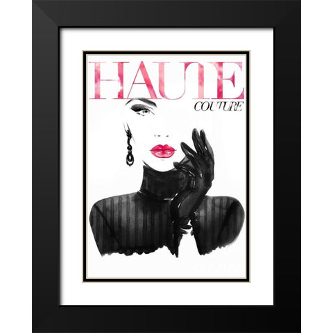 Couture 10 Black Modern Wood Framed Art Print with Double Matting by Design Fabrikken