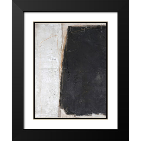 Blackout Black Modern Wood Framed Art Print with Double Matting by Design Fabrikken