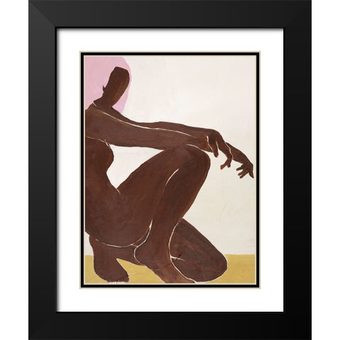 Chilly Black Modern Wood Framed Art Print with Double Matting by Design Fabrikken