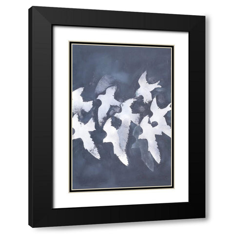 Fades Into Light Black Modern Wood Framed Art Print with Double Matting by Design Fabrikken