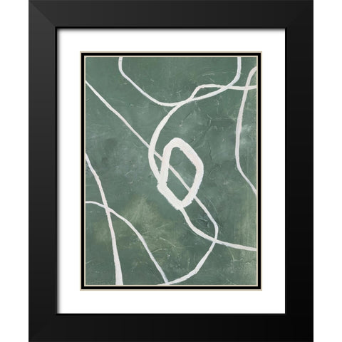 Green Grafica Black Modern Wood Framed Art Print with Double Matting by Design Fabrikken