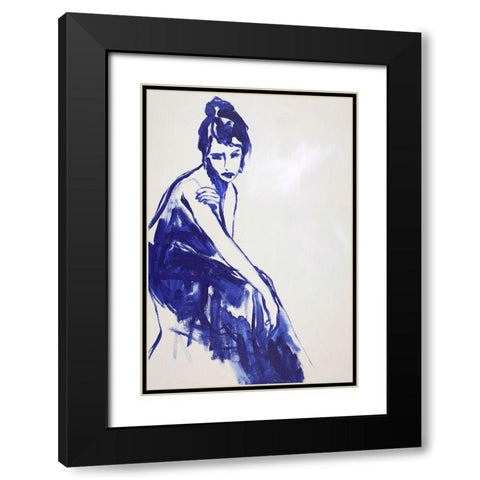 Just a Little While Black Modern Wood Framed Art Print with Double Matting by Design Fabrikken