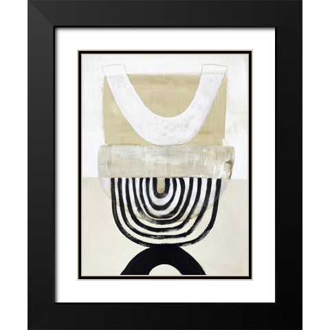 Retro Revival Black Modern Wood Framed Art Print with Double Matting by Design Fabrikken