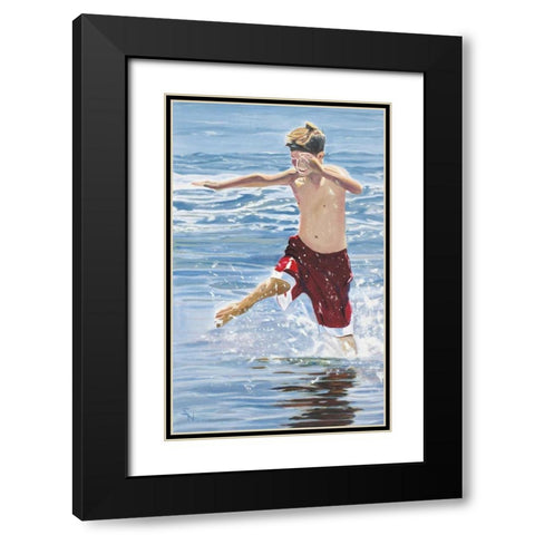 The Hurdler Black Modern Wood Framed Art Print with Double Matting by Newstedt, Stephen