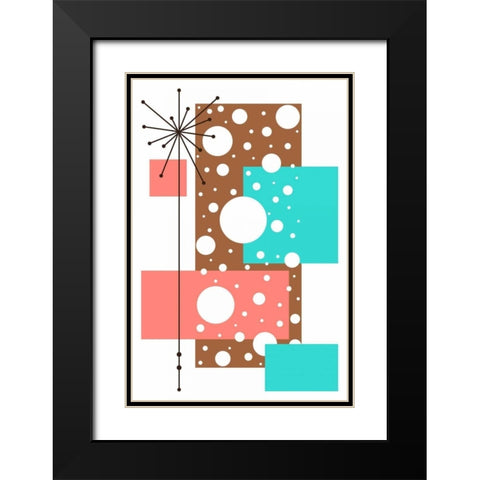 Lacuna - Aqua and Brown Black Modern Wood Framed Art Print with Double Matting by Newton, Tonya