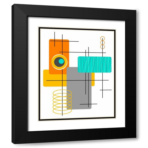 Modop in Orange Black Modern Wood Framed Art Print with Double Matting by Newton, Tonya