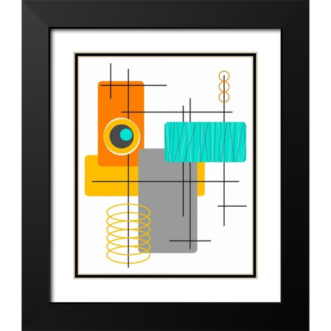 Modop in Orange Black Modern Wood Framed Art Print with Double Matting by Newton, Tonya