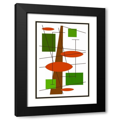 Rauth in Green Black Modern Wood Framed Art Print with Double Matting by Newton, Tonya