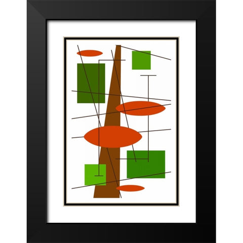 Rauth in Green Black Modern Wood Framed Art Print with Double Matting by Newton, Tonya
