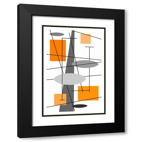 Rauth in Orange Black Modern Wood Framed Art Print with Double Matting by Newton, Tonya