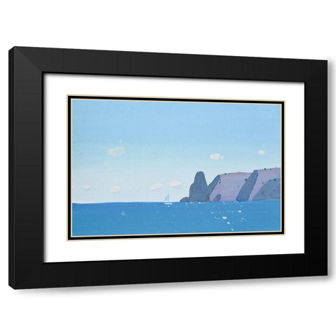 Blue Fiolent Black Modern Wood Framed Art Print with Double Matting by Nekraha, Igor