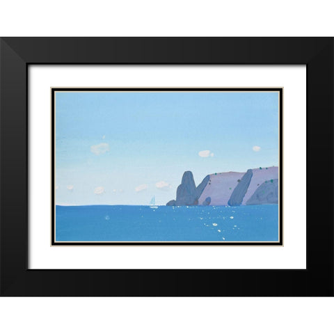 Blue Fiolent Black Modern Wood Framed Art Print with Double Matting by Nekraha, Igor