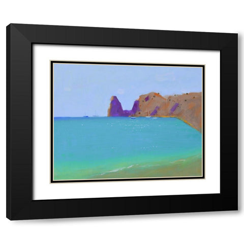 Seaside Black Modern Wood Framed Art Print with Double Matting by Nekraha, Igor
