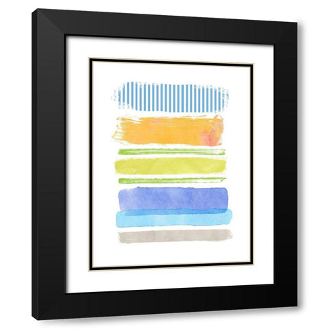 Beach Stripes No. 2 Black Modern Wood Framed Art Print with Double Matting by Nicoll, Suzanne