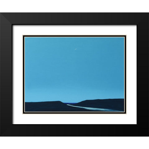 Night Calm Black Modern Wood Framed Art Print with Double Matting by Nekraha, Igor