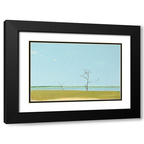 On The Lake, September Black Modern Wood Framed Art Print with Double Matting by Nekraha, Igor