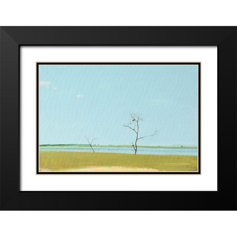On The Lake, September Black Modern Wood Framed Art Print with Double Matting by Nekraha, Igor