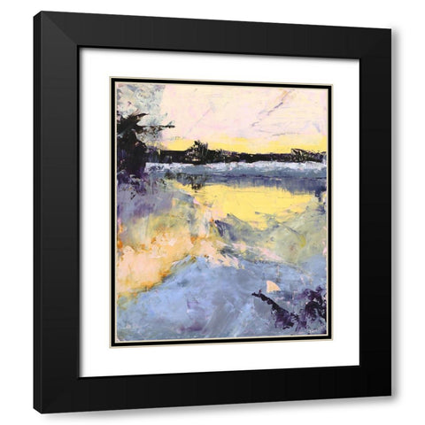 Winter Blues Black Modern Wood Framed Art Print with Double Matting by Nickell, Linda