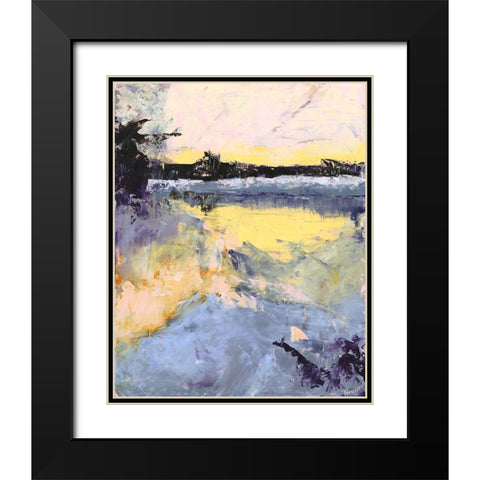 Winter Blues Black Modern Wood Framed Art Print with Double Matting by Nickell, Linda