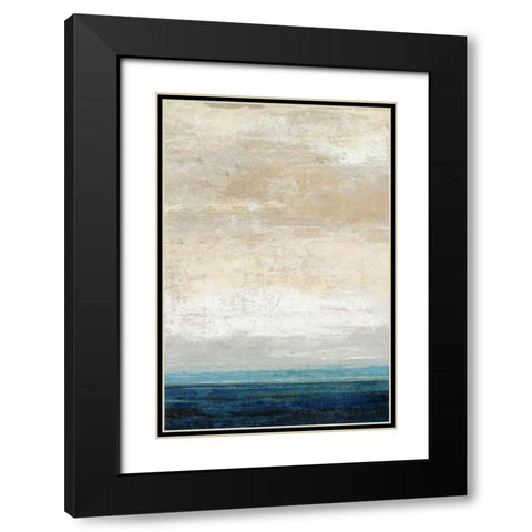 Blue Bands Black Modern Wood Framed Art Print with Double Matting by Nicoll, Suzanne