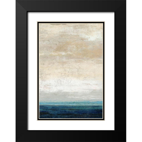 Blue Bands Black Modern Wood Framed Art Print with Double Matting by Nicoll, Suzanne