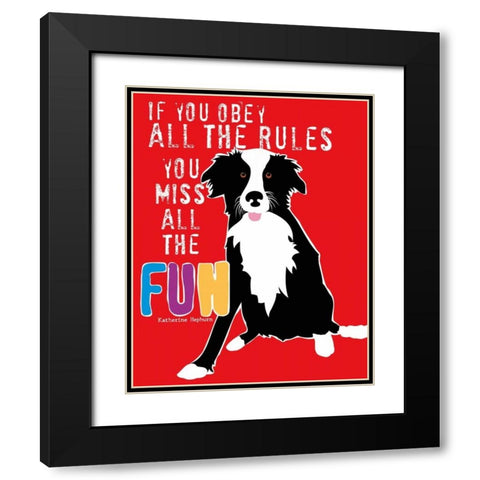 Fun Black Modern Wood Framed Art Print with Double Matting by Oliphant, Ginger