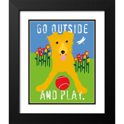 Go Outside and Play Black Modern Wood Framed Art Print with Double Matting by Oliphant, Ginger