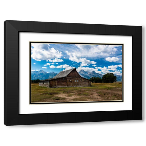 Grand Teton Barn I Black Modern Wood Framed Art Print with Double Matting by Oldford, Tim